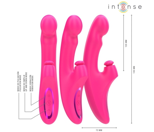 INTENSE EMI 3-in-1 Compact Personal Massager 13.5cm 10 Modes Pink