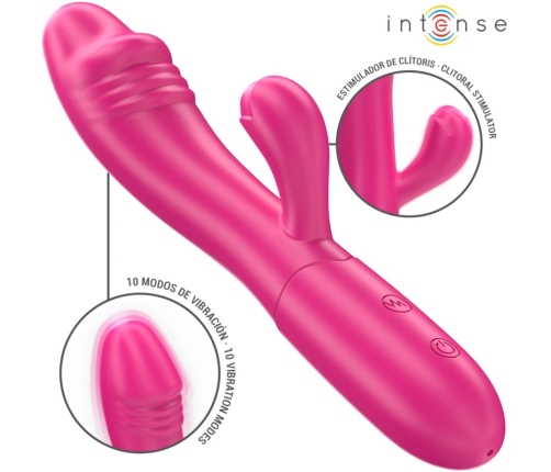 INTENSE IVY Flexible Silicone Vibrator 10 Modes with Tongue Pink