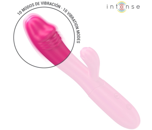 INTENSE IVY Flexible Silicone Vibrator 10 Modes with Tongue Pink