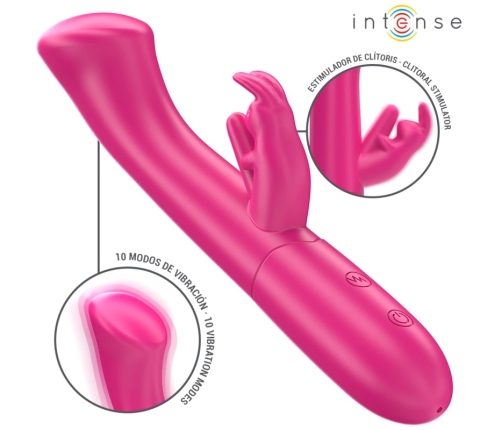 INTENSE Julieta Dual-Action Rechargeable Silicone Vibrator Pink 18.6cm