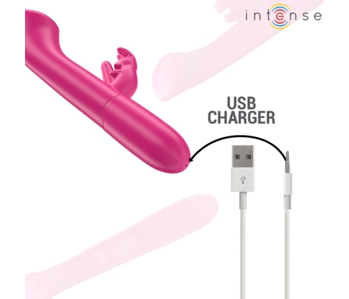 INTENSE Julieta Dual-Action Rechargeable Silicone Vibrator Pink 18.6cm