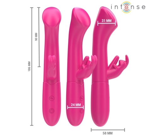 INTENSE Julieta Dual-Action Rechargeable Silicone Vibrator Pink 18.6cm
