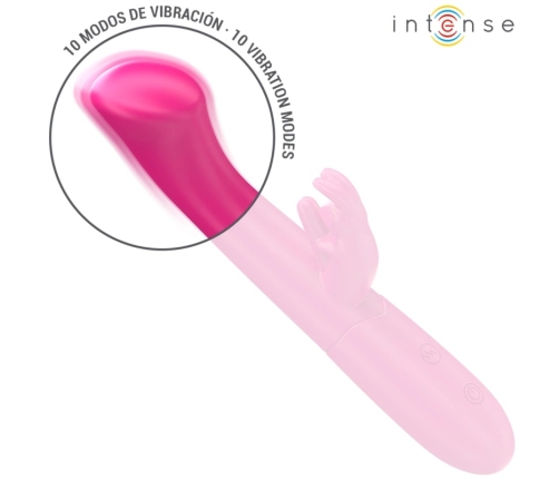 INTENSE Julieta Dual-Action Rechargeable Silicone Vibrator Pink 18.6cm