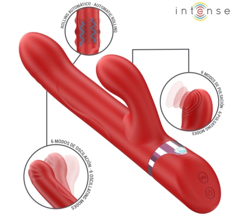 INTENSE LELE Red - Multifunctional Rotating & Oscillating Silicone Device