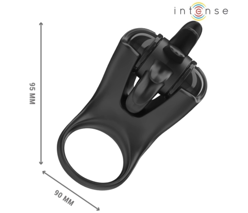 Intense Mabel Black Vibrating Ring with 10 Modes & Anatomical Stimulator