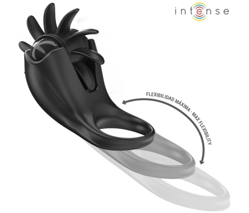 Intense Mabel Black Vibrating Ring with 10 Modes & Anatomical Stimulator
