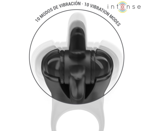 Intense Mabel Black Vibrating Ring with 10 Modes & Anatomical Stimulator