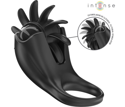 Intense Mabel Black Vibrating Ring with 10 Modes & Anatomical Stimulator