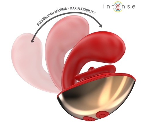 INTENSE Mariah U-Shape Vibrator & Dual Stimulator 10 Modes Red Silicone