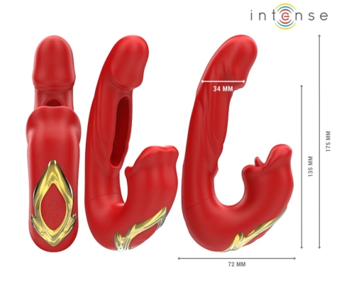 INTENSE NATHY Dual-Action Vibrator with Stimulating Suction System Red