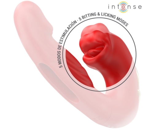 INTENSE NATHY Dual-Action Vibrator with Stimulating Suction System Red