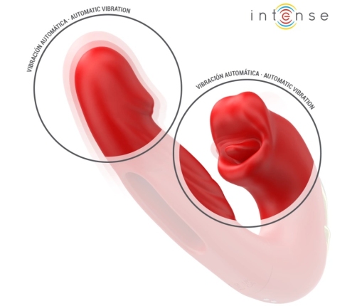 INTENSE NATHY Dual-Action Vibrator with Stimulating Suction System Red
