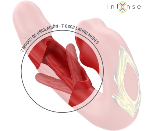 INTENSE NATHY Dual-Action Vibrator with Stimulating Suction System Red