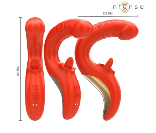 INTENSE Paulina U-Shape Dual Motor Stimulator Red Medical Silicone