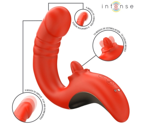 INTENSE Paulina U-Shape Dual Motor Stimulator Red Medical Silicone