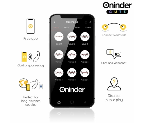 ONINDER CUTE Love Buddy App-Controlled Vibrator Yellow 14cm Waterproof