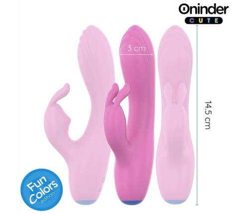 ONINDER Cute Love Bunny Vibrator - App-Controlled, Dual Stimulation, Pink/Blue