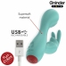 ONINDER Cute Love Bunny Turquoise App-Controlled Dual Stimulator 12.5cm