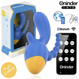 ONINDER CUTE Love 3 Some Triple Vibrator Blue-Yellow, App Control, 13cm ONINDER CUTE Love 3 Some Triple Vibrator Blue-Yellow, App Control, 13cm