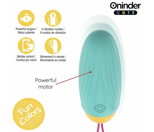 ONINDER CUTE Vibrating Rotating Silicone Gem Egg - App-Controlled, Waterproof