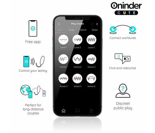 ONINDER CUTE Vibrating Rotating Silicone Gem Egg - App-Controlled, Waterproof