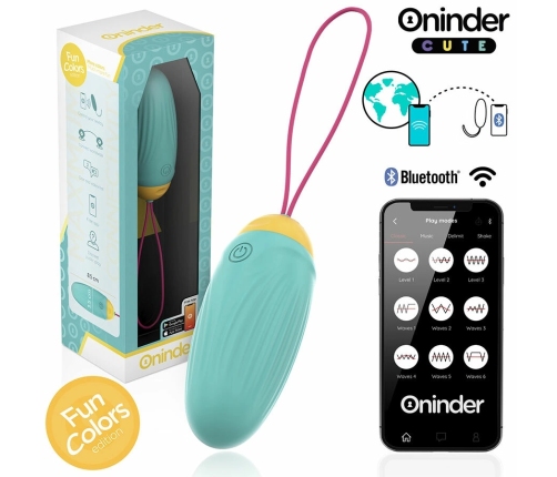 ONINDER CUTE Vibrating Rotating Silicone Gem Egg - App-Controlled, Waterproof