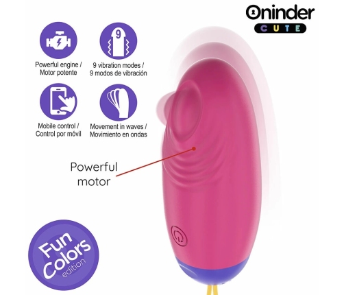 ONINDER CUTE WaveMotion Silicone Egg - App-Controlled, USB, Waterproof, Pink
