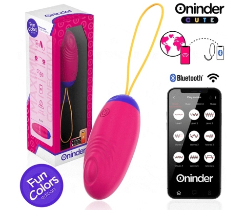 ONINDER CUTE WaveMotion Silicone Egg - App-Controlled, USB, Waterproof, Pink