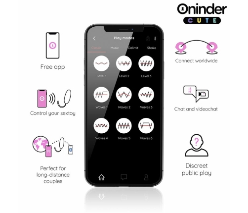ONINDER CUTE 360° Silicone Smart Intimate Egg - App & USB, Multicolor