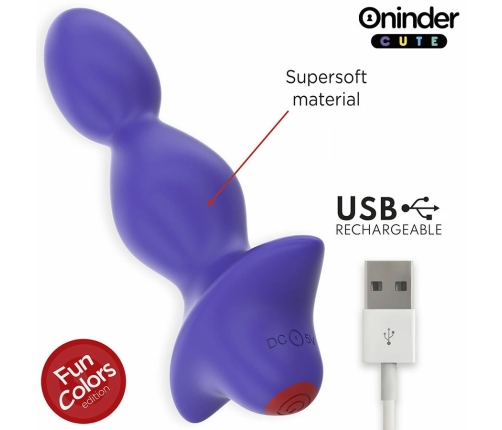 ONINDER Cute Vibrating Intimate Plug Purple - App-Controlled, 13.5 cm