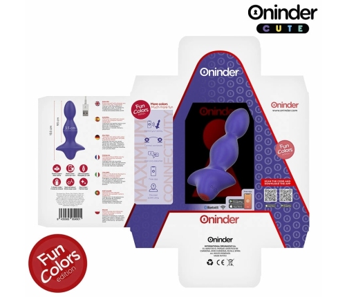 ONINDER Cute Vibrating Intimate Plug Purple - App-Controlled, 13.5 cm