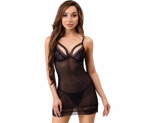 Livco Corsetti Fashion Tiana LC 20208 Chemise & Thong Set Black S/M