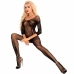 Livco Corsetti Monata LC17325 Bodystocking Black S/L - Geometric Mesh Design
