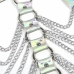 Subblime 953737 Chest Harness Silver with Rings and Chains, One Size