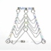 Subblime 953737 Chest Harness Silver with Rings and Chains, One Size
