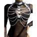 Subblime 953737 Chest Harness Silver with Rings and Chains, One Size