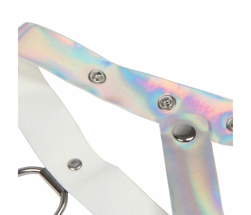 Subblime 953737 Chest Harness Silver with Rings and Chains, One Size