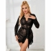 Subblime 953751 Lace Nightgown Set with Thong Black S/M