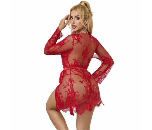 Subblime 953782 Red Lace Nightgown & Thong Set L/XL - Elegant Design