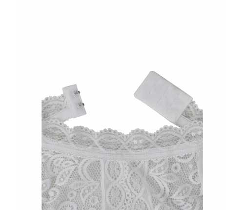 Subblime 953850 Lace Bodysuit White S/M - Elegant Sheer Lingerie