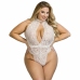 Subblime 953850 Lace Bodysuit White S/M - Elegant Sheer Lingerie