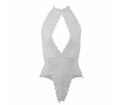 Subblime 953850 Lace Bodysuit White S/M - Elegant Sheer Lingerie