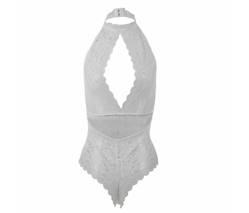 Subblime 953867 Lace Bodysuit White L/XL - Elegant Semi-Transparent Design