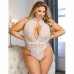 Subblime 953867 Lace Bodysuit White L/XL - Elegant Semi-Transparent Design