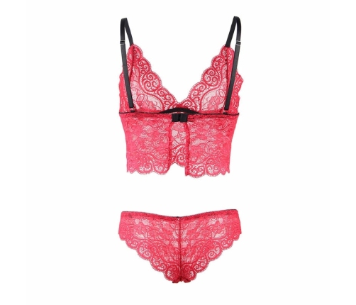 Subblime 953898 Silk and Lace Nightgown & Panties Set Red S/M