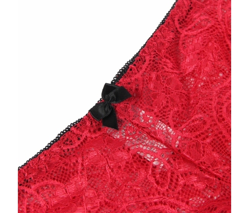 Subblime 953898 Silk and Lace Nightgown & Panties Set Red S/M