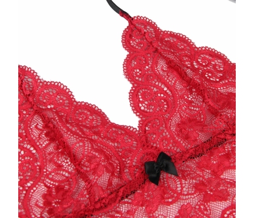 Subblime 953898 Silk and Lace Nightgown & Panties Set Red S/M