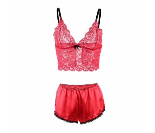 Subblime 953904 Silk & Lace Red Nightgown Set L/XL - Elegant Comfort