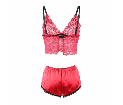 Subblime 953904 Silk & Lace Red Nightgown Set L/XL - Elegant Comfort