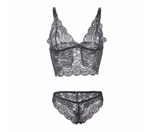 Subblime 953928 Black Silk & Lace Nightgown Set L/XL - Elegant Comfort